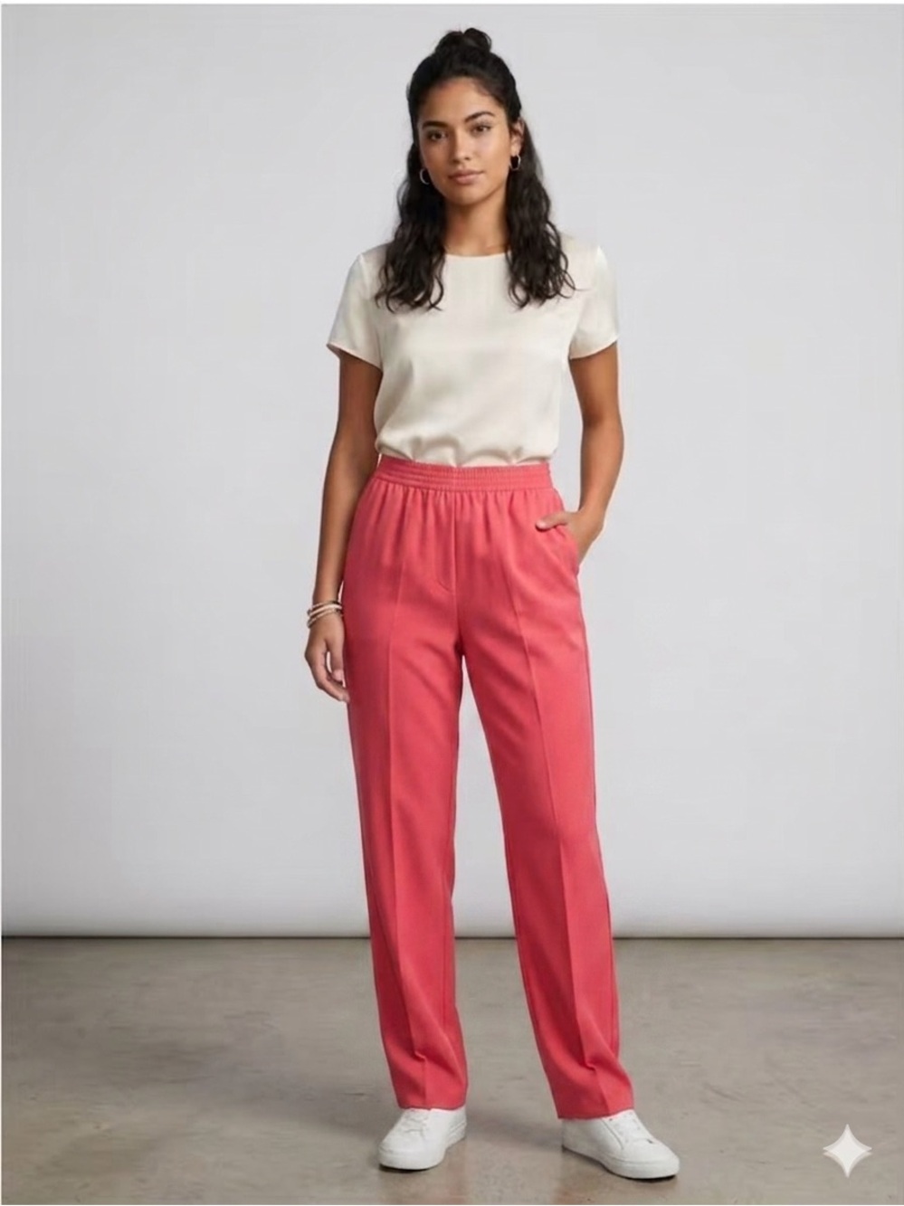 Bon Worth Coral Elastic Waist Pants